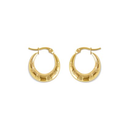 Golden Grace Textured Hoops